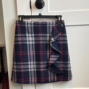 J. Crew mercantile wool blend plaid mini skirt